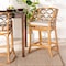 Bali & Pari Veneto Modern Bohemian Light Honey and Dark Brown Rattan Bar Stool 243-13576-ZORO - alternate 4